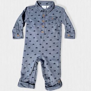 Koala Baby Denim Style One Piece w Elephants